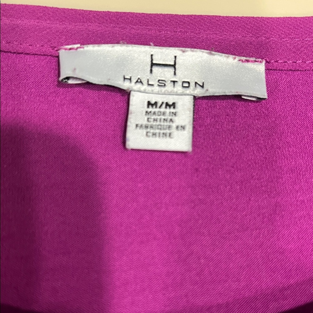 Halston Magenta Scoop Neck Top Medium - Picture 2 of 9